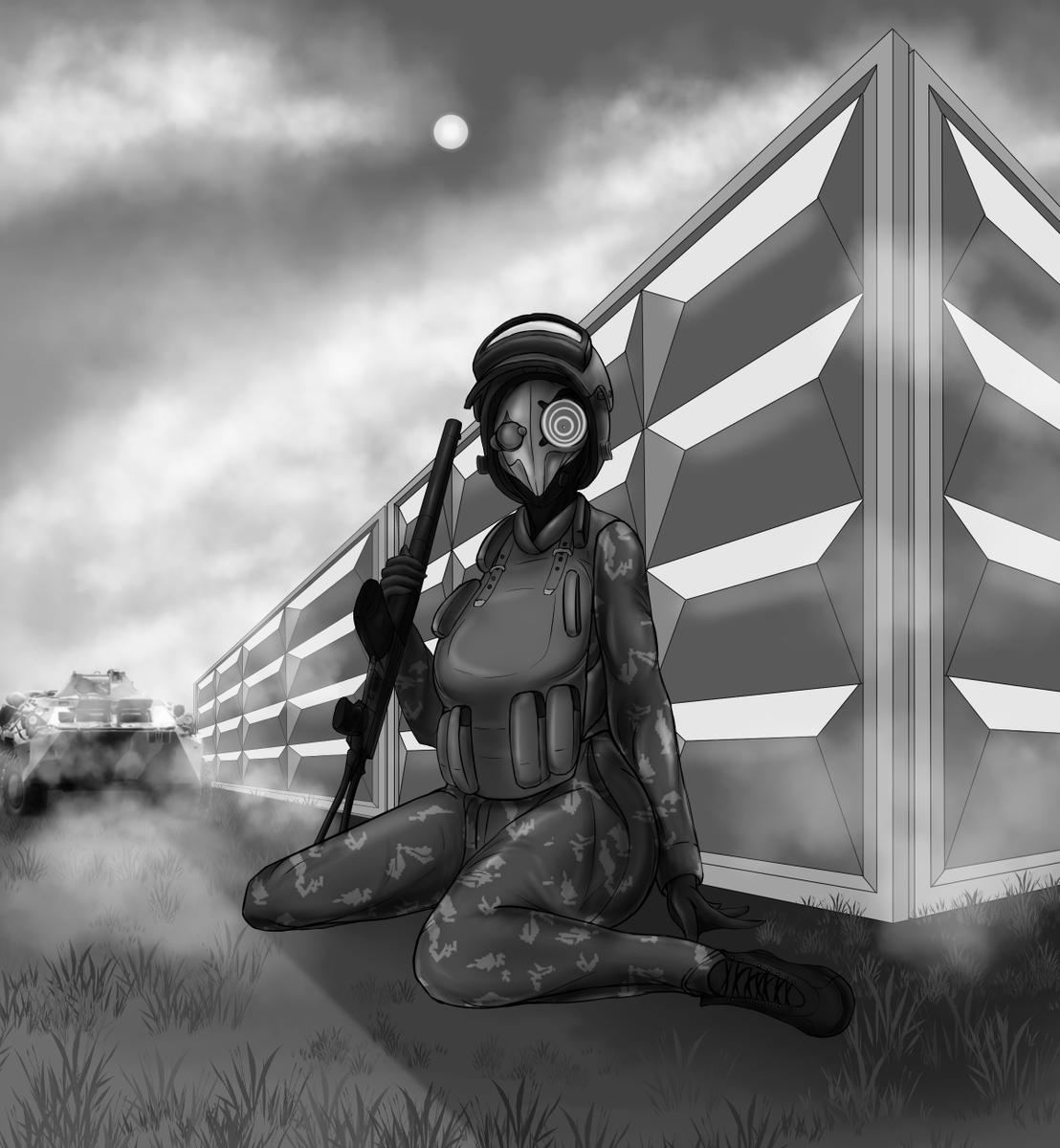 Mute1710's tweet photo. Comm 
Misa x Soviet special forces of the 80s
Helmet Graxx

#warframefanart #warframe https://t.co/H2HxdJoki2