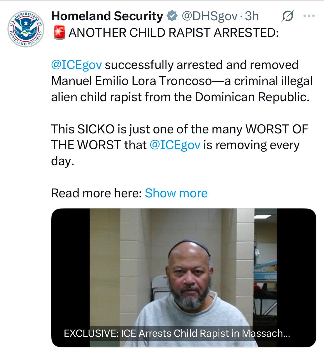 THE PRESIDENT OF THE UNITED STATES OF AMERICA IS A CHILD RAPIST.

ARREST HIM. 

AND…

RELEASE THE EPSTEIN FILES.