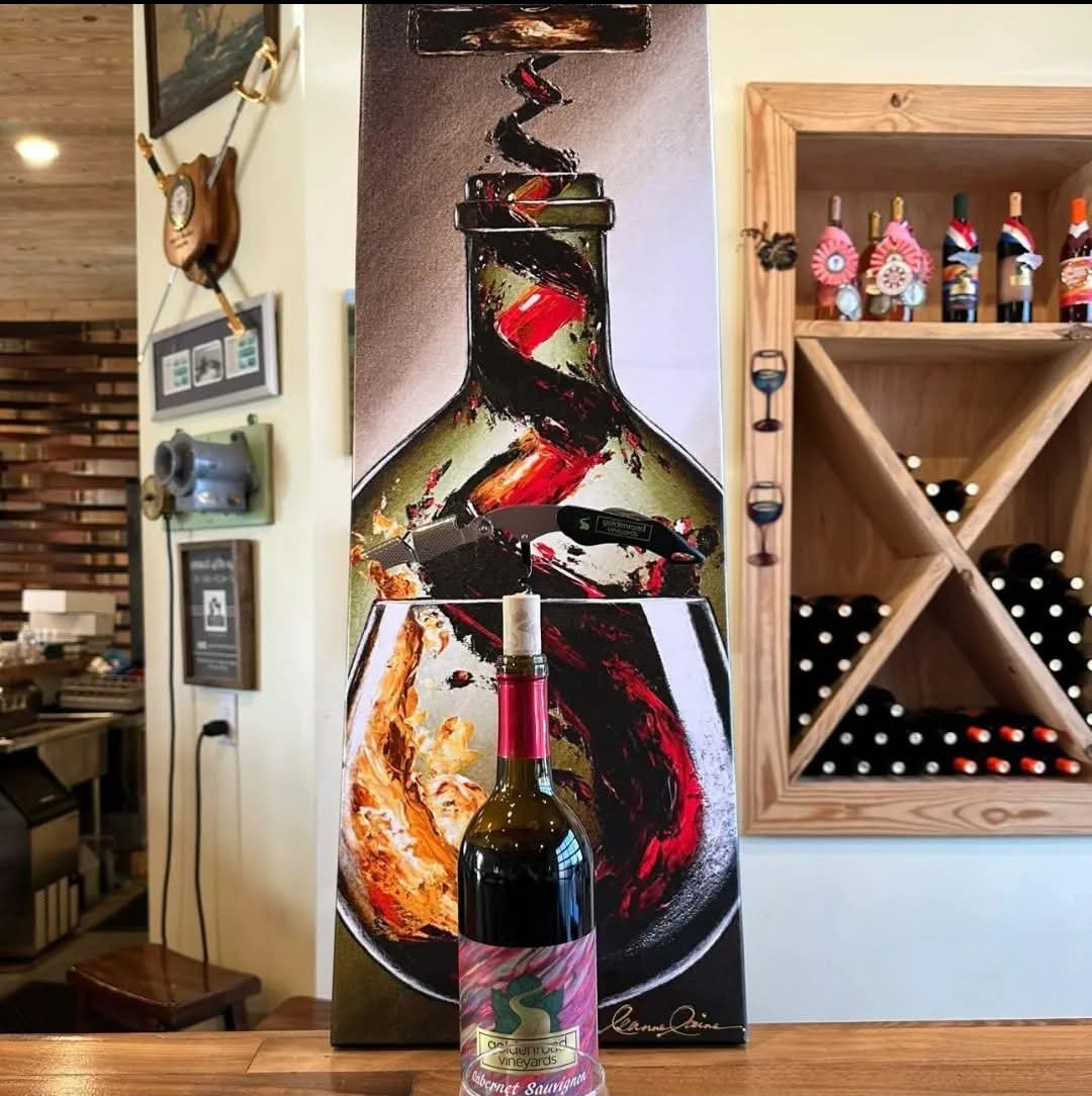 My #wineart Corkscrew at Golden Road Vineyards (find this #wine #art on leannelainefineart.com) #winetasting #wineartist