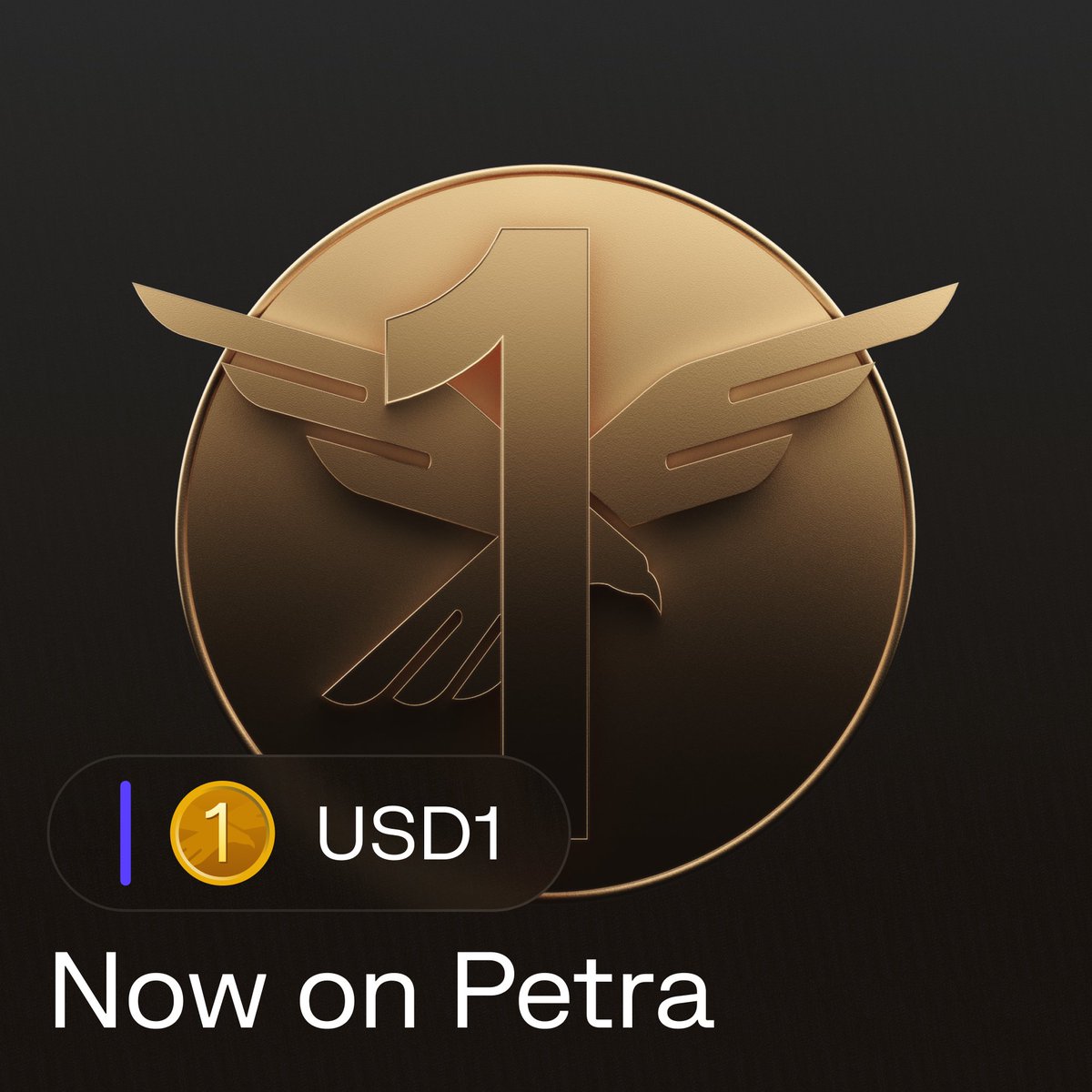 USD1 on <a href="/Aptos/">Aptos</a> is here, now available on Petra 🟣 🦅

Enter the gateway to onchain money, your way—with Petra Mobile (Android or iOS), Chrome Extension, and Web App.