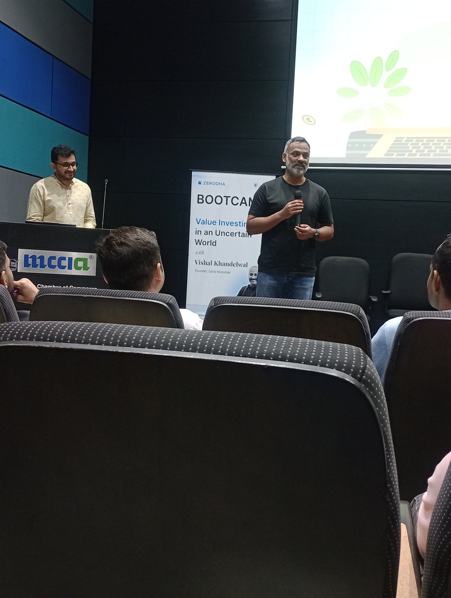 Finalysis20's tweet image. Investing is like driving a car through endless fog. You focus on surviving the moment. Survive for long period and you create wealth.

A brilliant session on value investing by  @safalniveshak

Thank you @karthikrangappa @ZerodhaVarsity @RaghavNC for organising it so well.