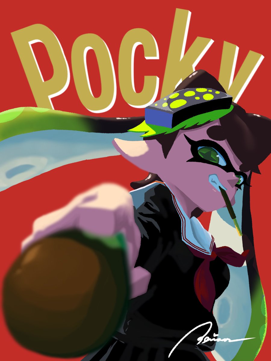 peikosannnn's tweet photo. 「1本いる？」
#Splatoon3 #ポッキーの日 https://t.co/sYGiSgcgt5