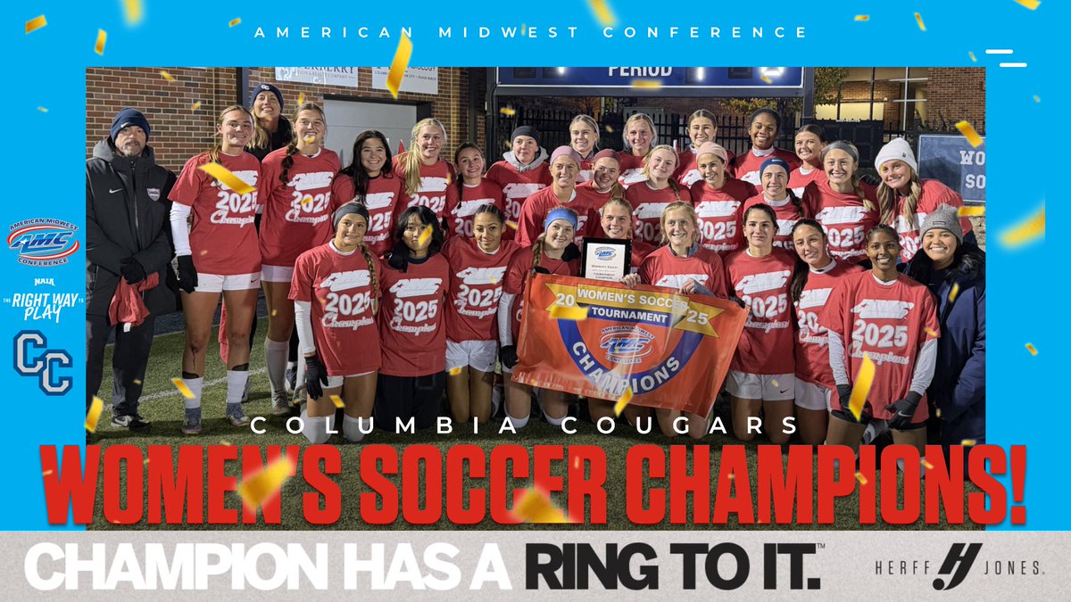 The Columbia Cougars win their 11th consecutive AMC Women's Soccer Tournament Title! 🏆

#TheRightWayToPlay | #NAIAWVB