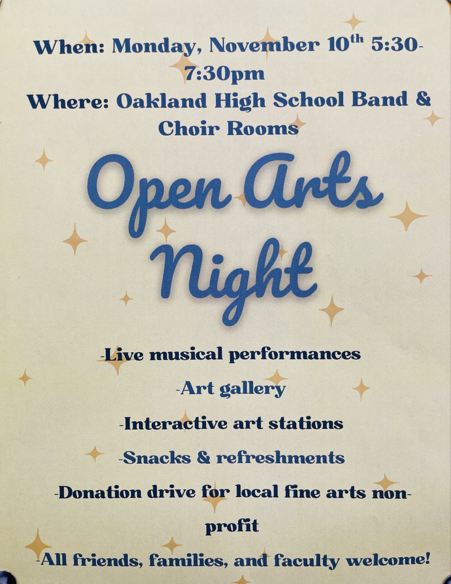 Outstanding performances tonight at the OHS Open Arts Night!  Congratulations to Gianna and Jaida for putting on a great event!  Thank you to all who performed and attended!
