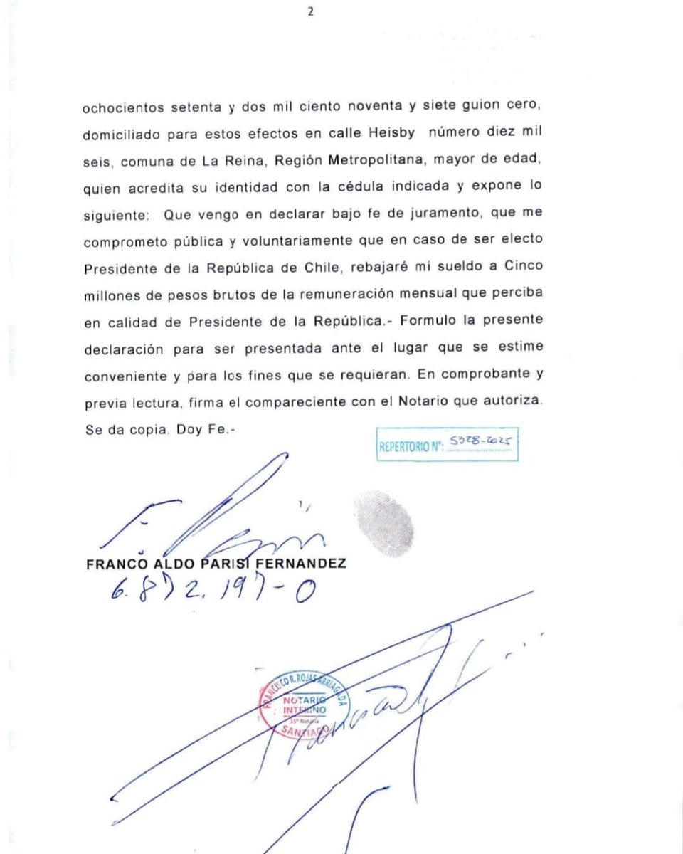 ParisiPDG's tweet photo. 🚨Aquí dejamos nuestro compromiso real ante notario para rebajar el sueldo trabajaremos para la gente y la clase media. #debateanatel #compromiso #notario https://t.co/bFL6BAZ4on