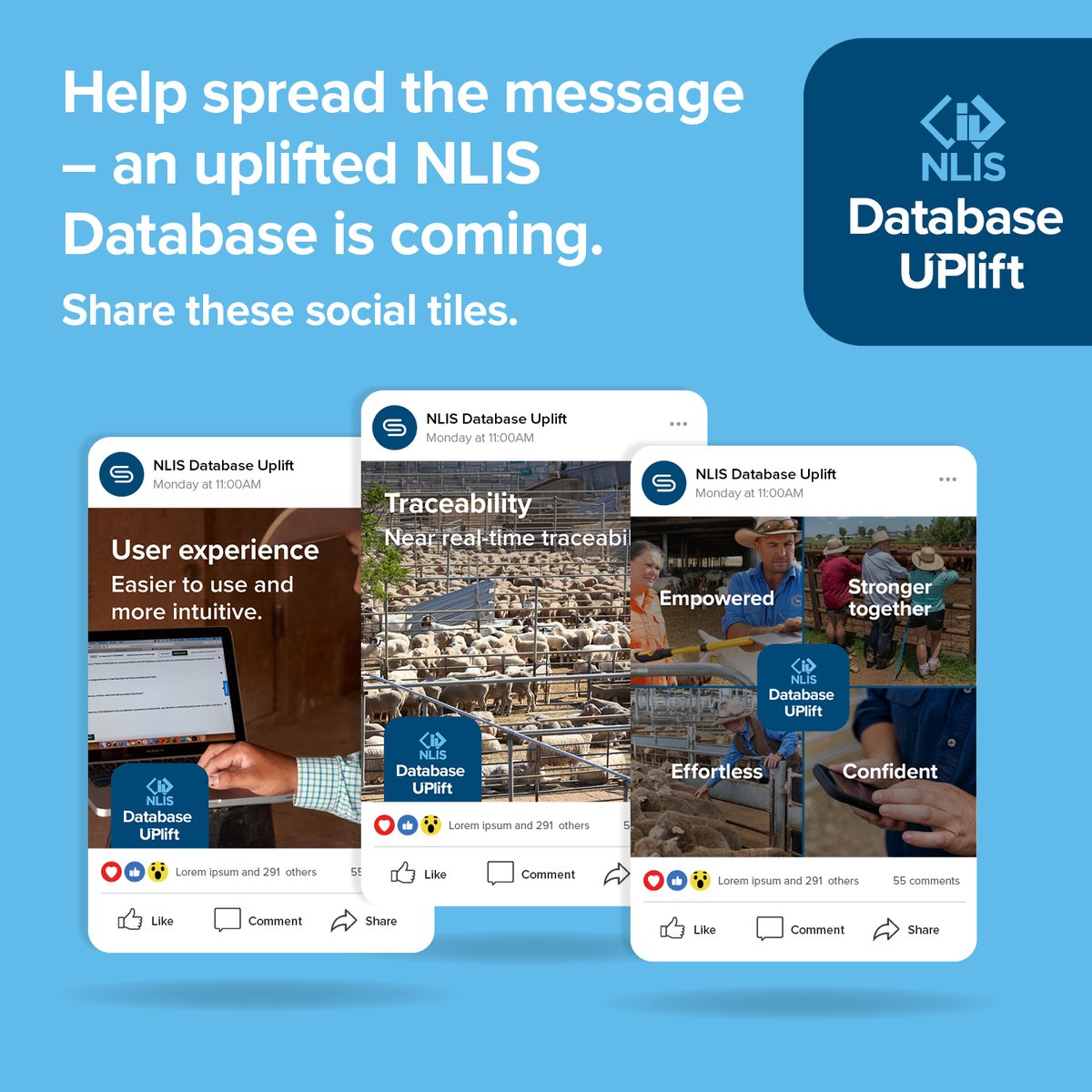 If you are as excited as we are about an uplifted NLIS Database, why not spread the word? 

We’ve got some social media tiles highlighting the design principles &amp; user benefits that you can share on your own social media channels. 

Find out more: bit.ly/4p8q4rP