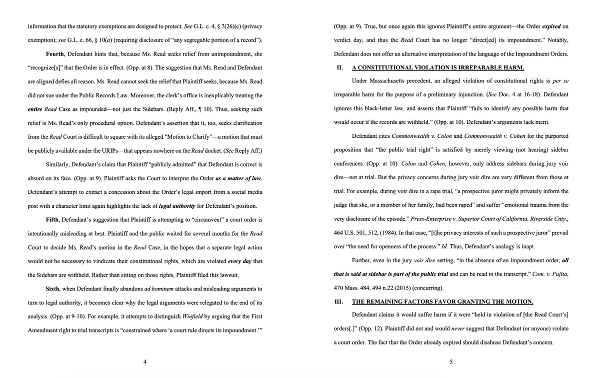 TheEmilySee's tweet photo. Corri Hopkins: Reply Brief iso Plaintiff's Motion for Preliminary Injunction https://t.co/WNi1bwXV6U