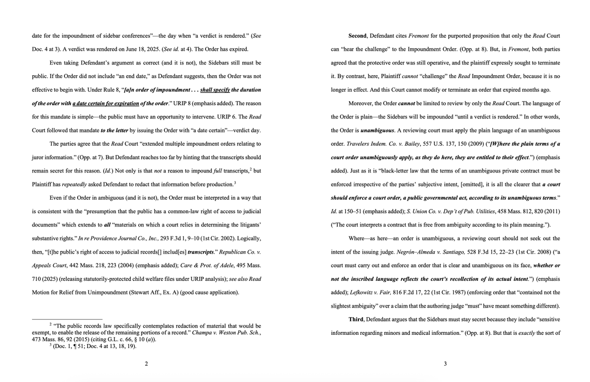 TheEmilySee's tweet photo. Corri Hopkins: Reply Brief iso Plaintiff's Motion for Preliminary Injunction https://t.co/WNi1bwXV6U