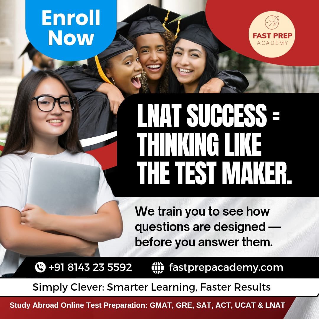 fastprepacademy's tweet image. We train you to see how the questions are designed before you answer them at Fast Prep Academy. Reach us for the best lnat coaching online.

#lnat #law #prep #lawyer #advocate #online #lawschool #coaching