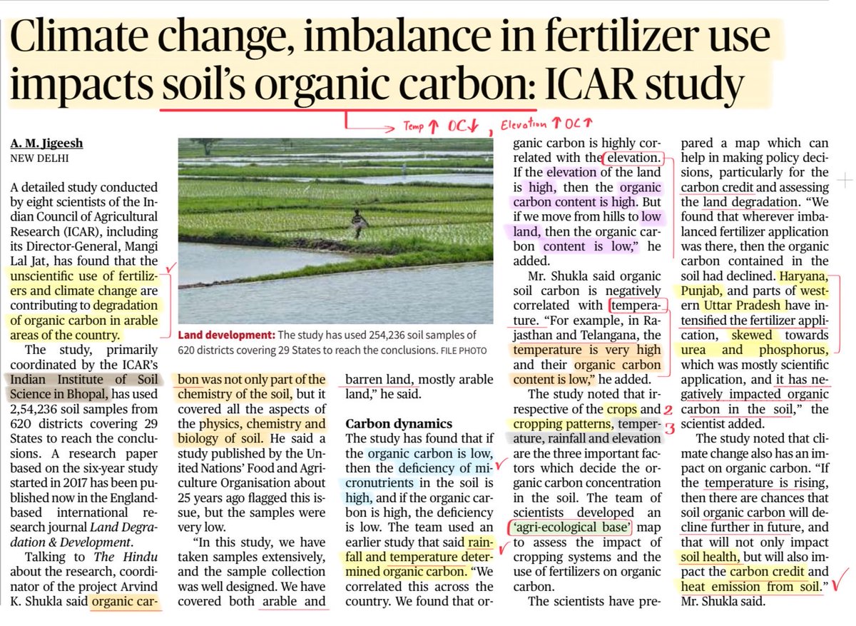 StudyRules12's tweet image. #upsc
#currentaffairs 
#OrganicCarbon
#Environment
#ClimateChange
#ICAR
#Agriculture 
#UPSCPrelims2026
