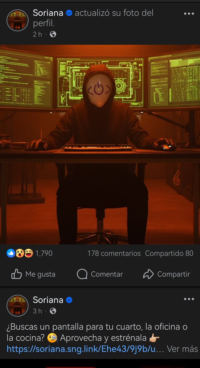 axel7ms's tweet photo. @TiendaSoriana ¿Alguien sabe qué está pasando con la cuenta oficial de #Soriana en Facebook? https://t.co/lvfk5ZJHw9