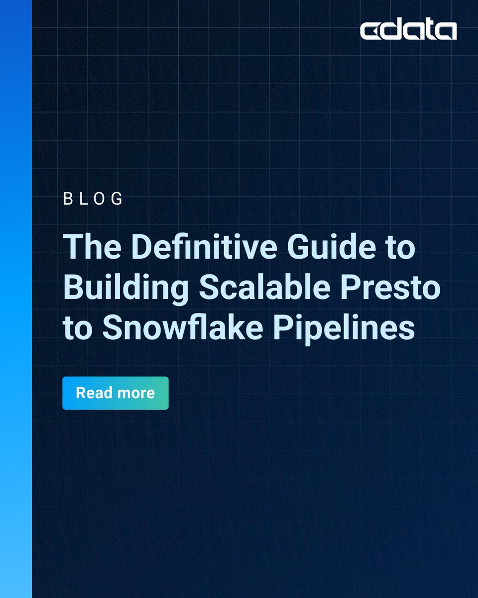 cdatasoftware's tweet image. Don’t just duct-tape Presto to Snowflake. CData makes it a clean, governed, no-code pipeline: bit.ly/42Om9rn 

#CData #Snowflake #CloudData
