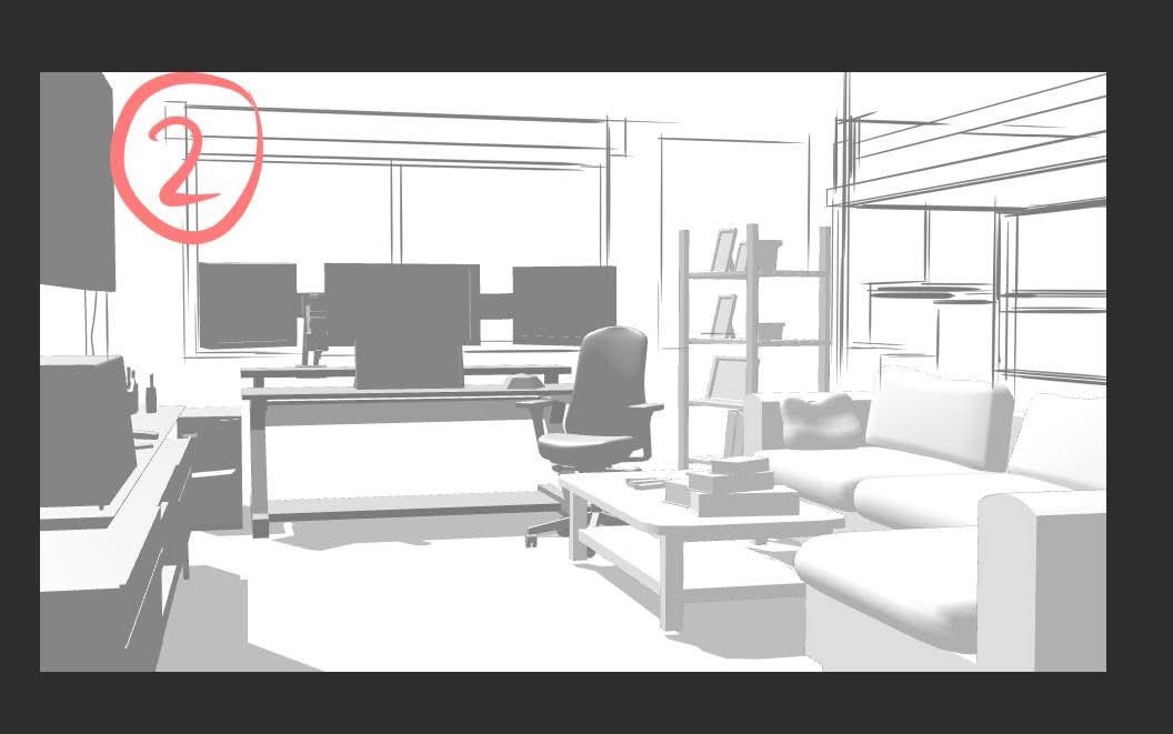 What do you all prefer? 1or 2? 

I wanna practice background 
But not sure what perspective should i pick😂