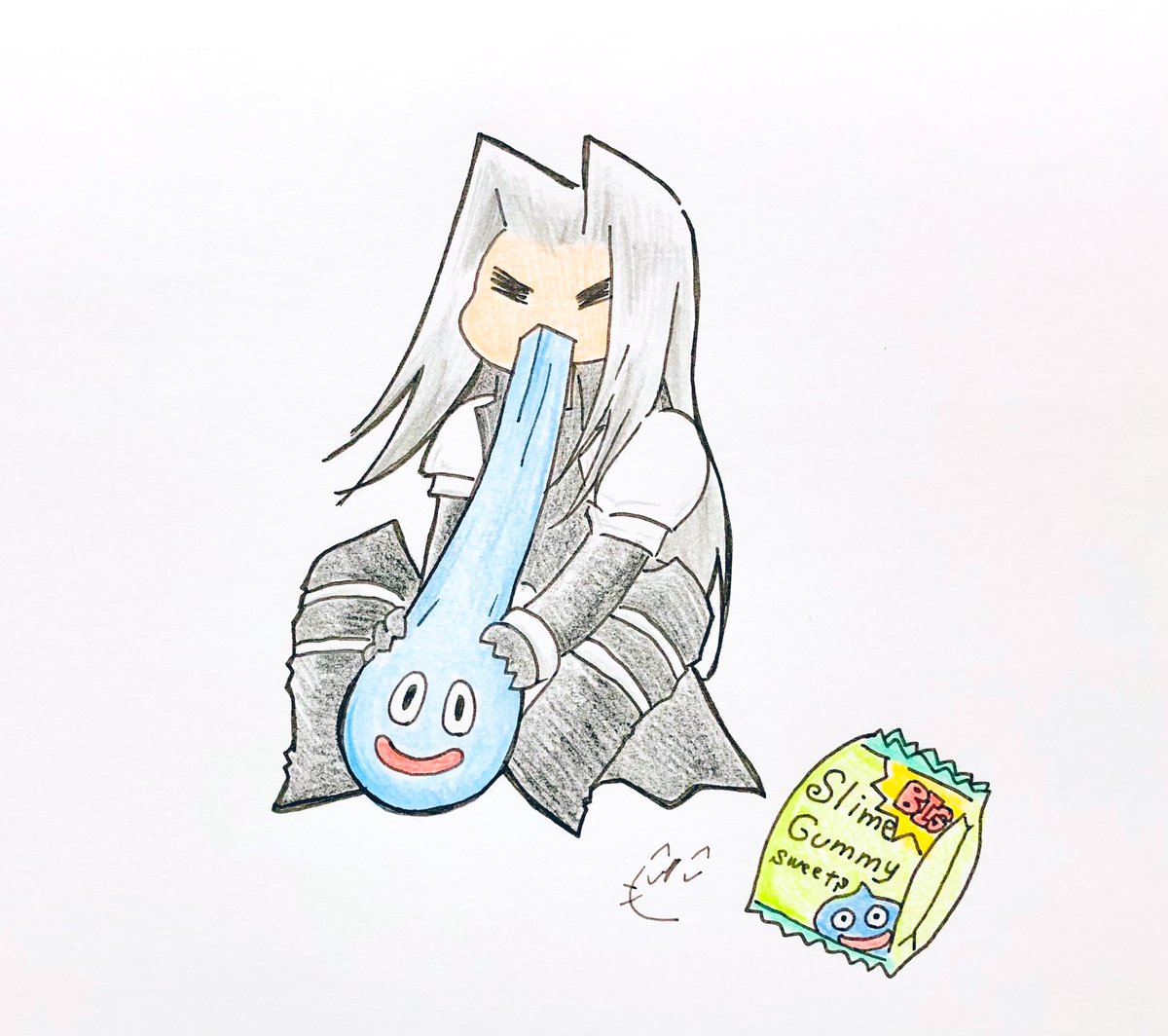 【でっかいスライムグミ食べるえいゆう】
-Yummy Yummy Slime Gummy-
#セフィロス #FF7