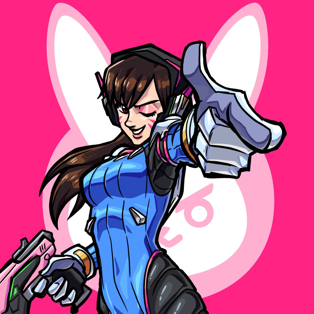 "Nerf this!"
I tried to have some fun with stylizing my own artstyle

#overwatch #ow #dva