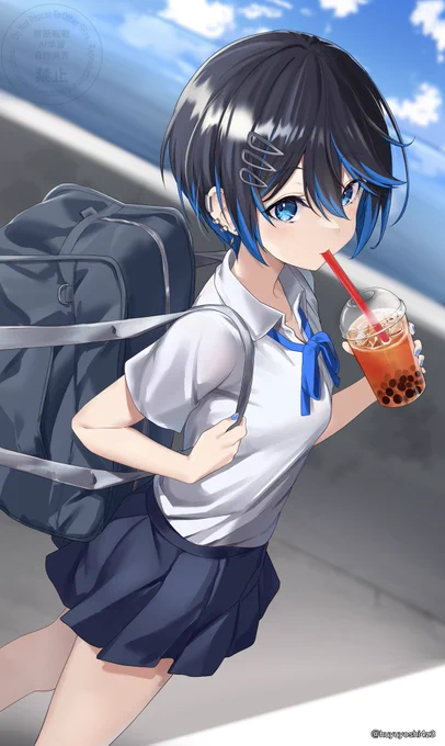寄り道しながら登校するヴェロちゃん #創作キャラクター #オリキャラ