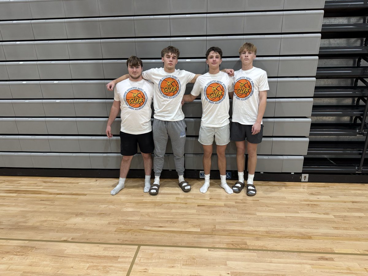 Practice 1 is in the books! Excited about the group we have! 

Shout out to our 4 players that completed their goal of 8,000 makes this past fall. Shirts came in so now they can show off their hard work in the classroom as well as on the court! #PayThePrice