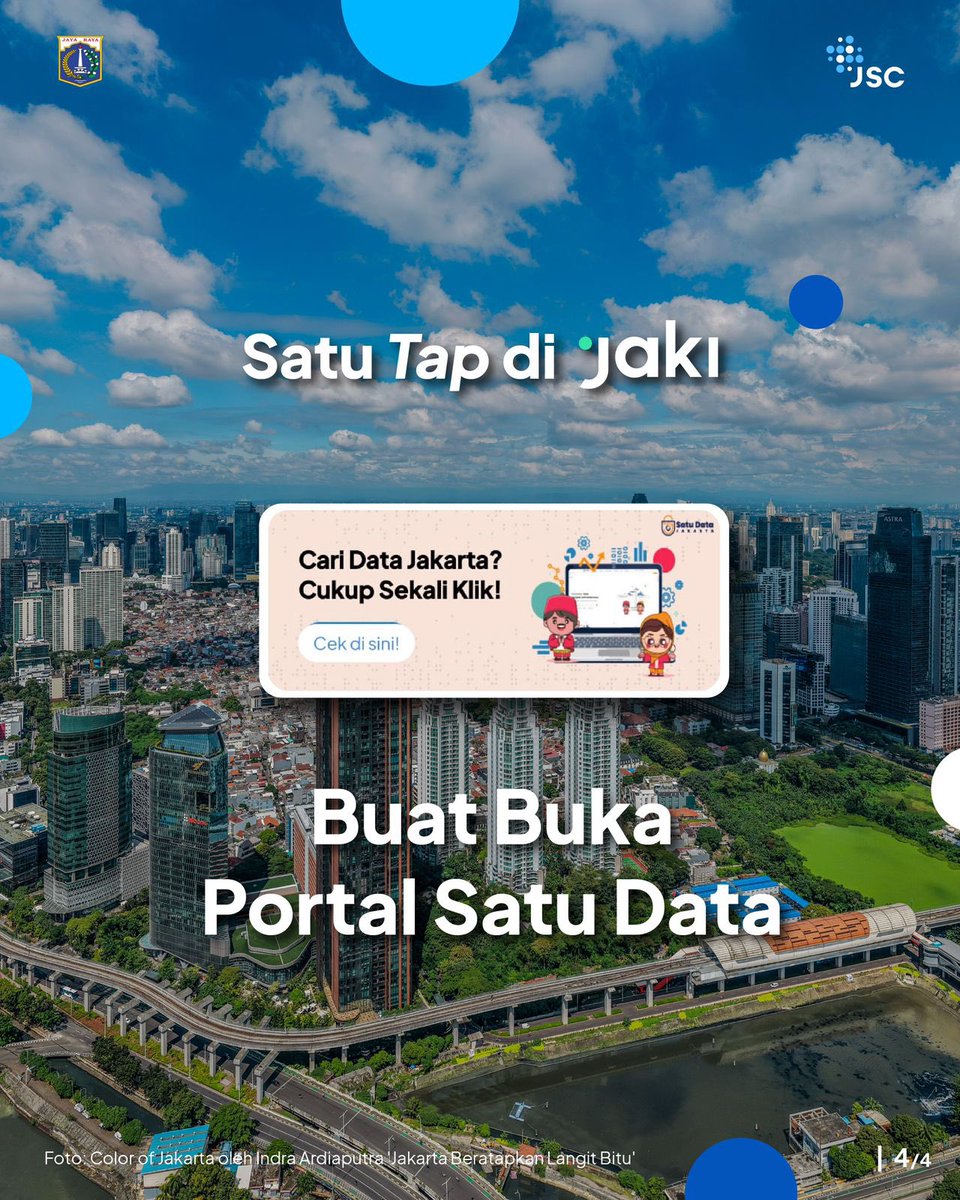 jkt_smartcity's tweet photo. Transformasi penyajian data ini menjadi bagian dari penerapan smart governance, sekaligus mendukung perjalanan Jakarta menuju kota global.
Simak selengkapnya lewat postingan berikut ini!
#PortalSatuData #DataJakarta #DKIJakarta #JakartaSmartCity #JAKI https://t.co/jUi0edvfQX