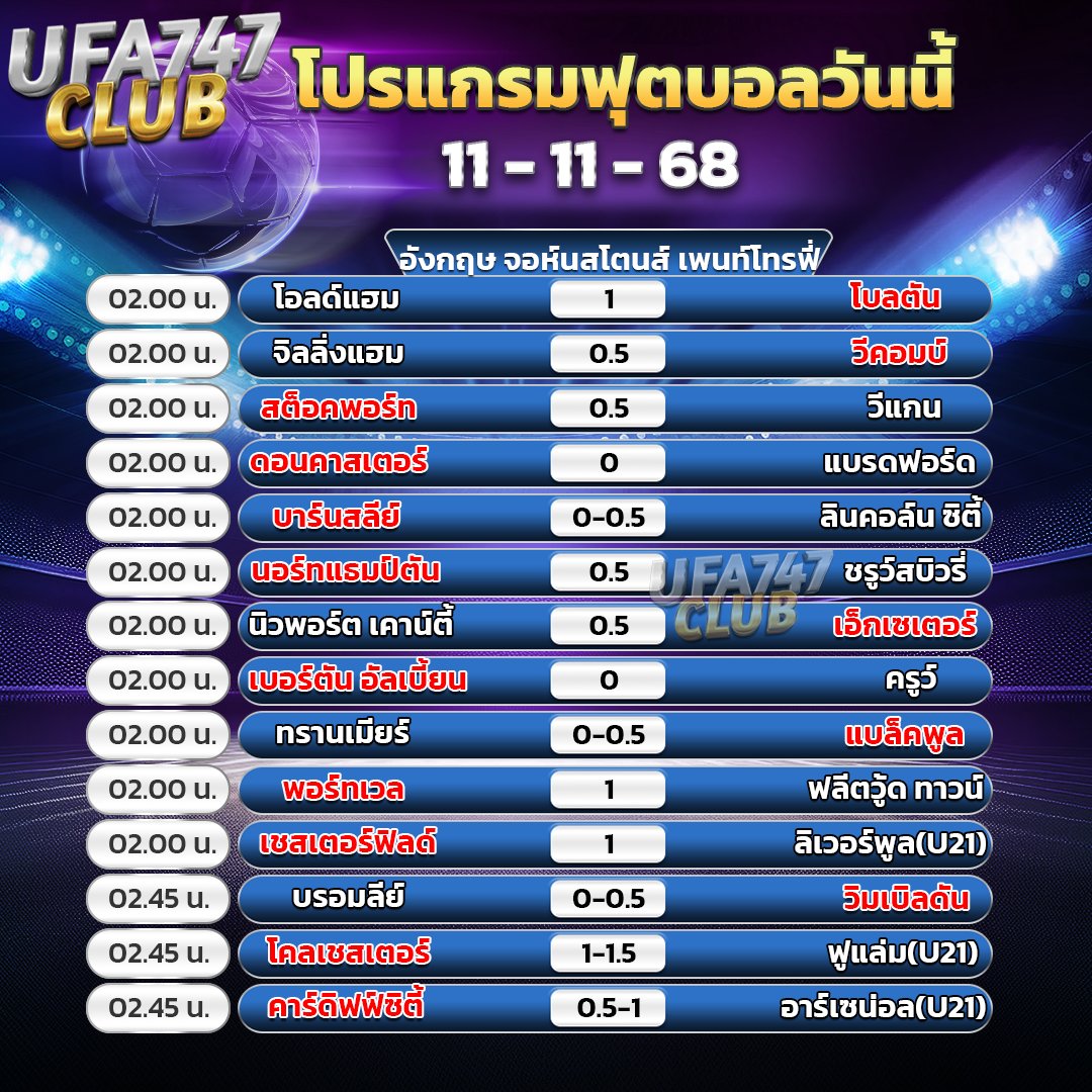 Honglarb's tweet photo. 📷โปรแกรมวันนี้ 11 พฤศจิกายน 2568
ดูบอลสดวันนี้ ที่ https://t.co/mvw6wCmS5c
.
.
.
#โปรแกรมบอลวันนี้ #Warpballsod #BALL24 #Dooballfree24 #ดูบอลสด #ลิ้งดูบอล #ดูบอลฟรี #GuRuTded #ดูบอลออนไลน์ #ดูบอลฟรี #ราคาบอล #ufa747club #ufa747 #ufabet747 #ยูฟ่า747 #ufabet #ยูฟ่าเบท https://t.co/subND5YSBY