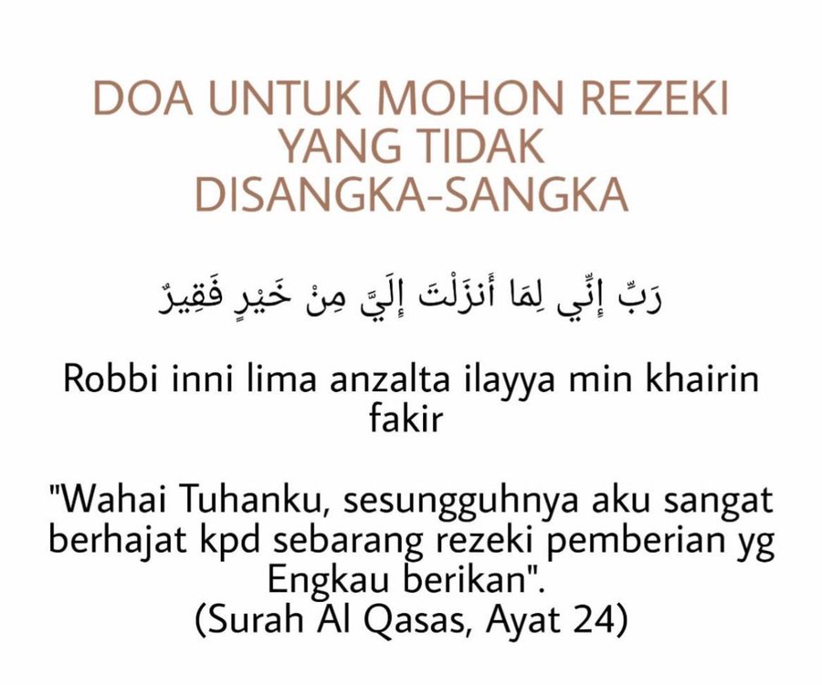 ameraizzati_'s tweet image. Yang mana tengah struggle cari kerja tu boleh la amalkan doa ni. 😊

Nak cari kerja boleh try drop resume kat sini: tinyurl.com/2v9u43ty

Semoga korang dipermudahkan cari kerja akhir tahun ni.