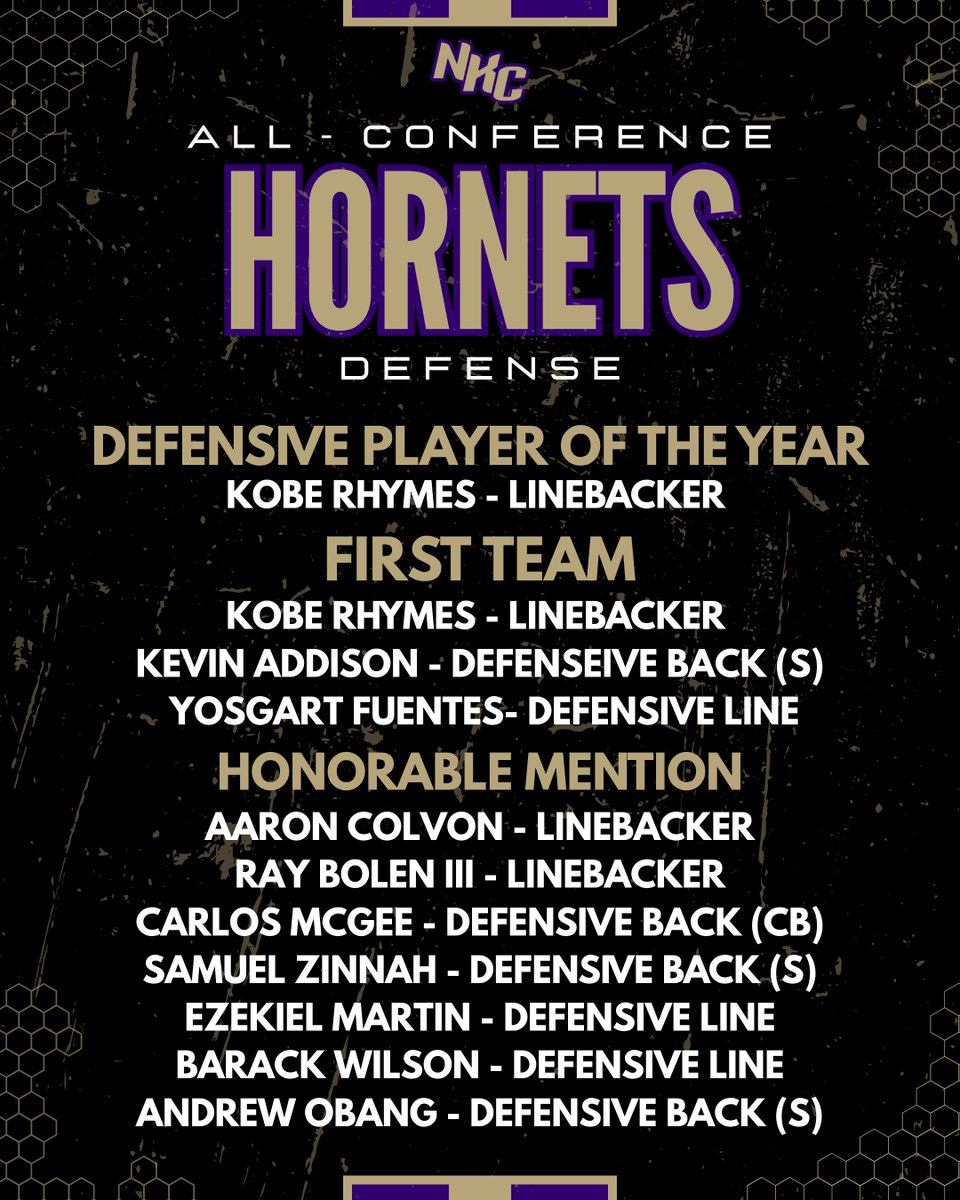 NKCHornetFB's tweet image. 🏆 2025 All-Conference Hornets 🏆

#EverythingEarned #HiveStrong