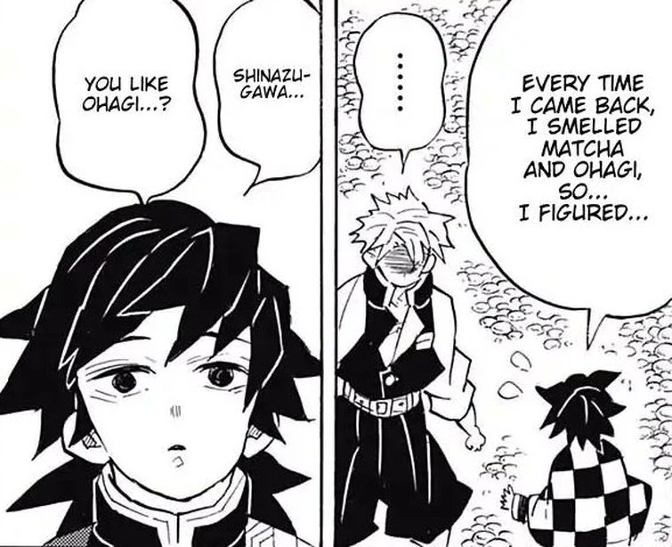 xgdaisuki's tweet image. 🍵Matcha and Sanemi

The other day, while eating ohagi with friends, this story came up.

As we enjoyed ohagi and tea, the conversation turned lively about Sanemi, when one friend said:

“Wonder if Sanemi ate like this during Pillar Training too?”

I nodded in agreement, thinking…