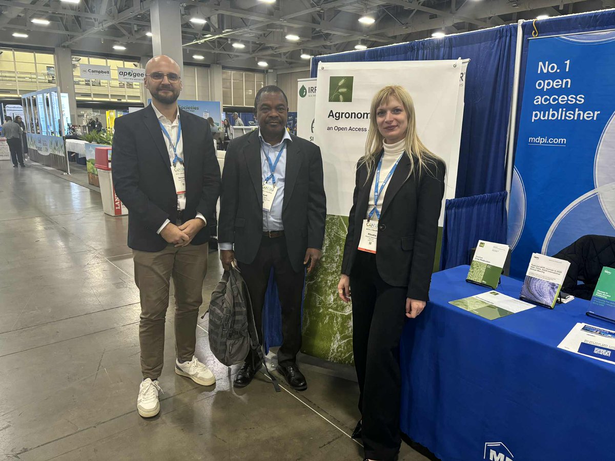 AgricultureMdpi's tweet image. Day 2 of the #CANVAS25 here in Salt Lake City is in full swing!
We are enjoying the discussions and the opportunity to meet authors, reviewers, and editors in person.
Come say hi at our booth! 👋

#MDPI #OpenAccess #Agronomy #SoilScience #CropScience