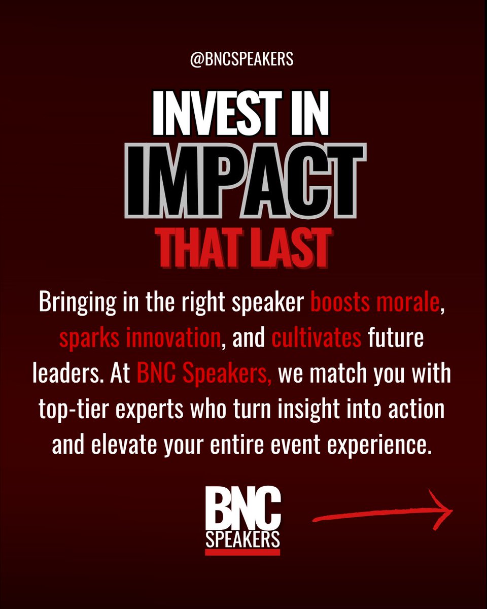 bnc_speakers's tweet image. Explore how the right keynote speaker can unlock energy, purpose, and performance that drive business growth.

Need help choosing the RIGHT Keynote Speakers for YOUR next event?
Visit 👉 bncspeakers.com or send us a DM! 🔥

#Motivational #CorporateEvent #KeynoteSpeaker