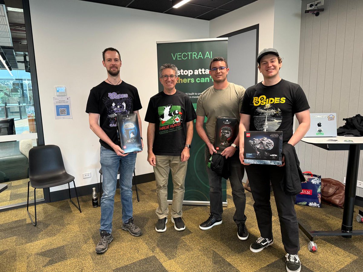 Vectra_AI's tweet image. Great connecting with the security community at BSides Sydney!

Had an incredible weekend exchanging insights with so many talented cybersecurity professionals and exploring the latest trends and defenses shaping our industry. It’s always inspiring to be surrounded by passionate…