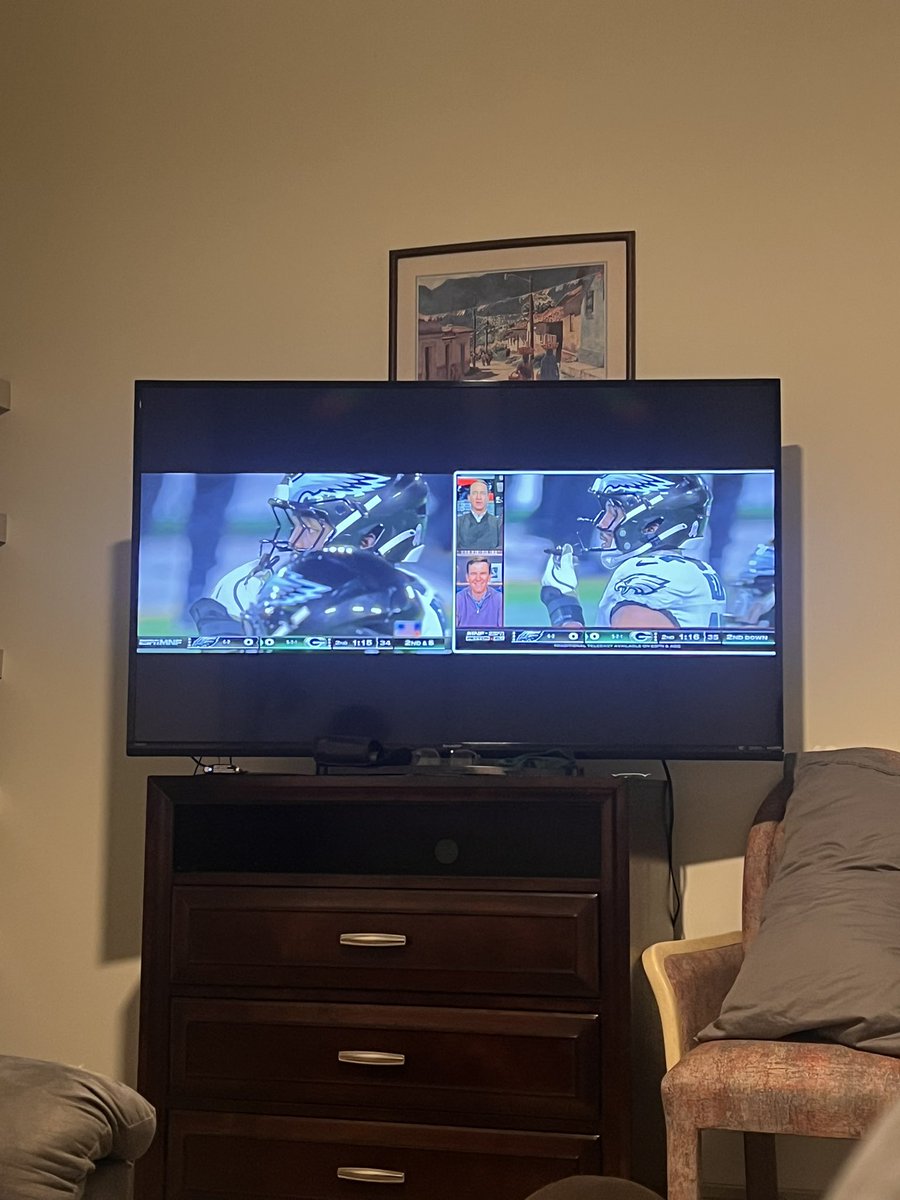 Cannot believe this is how my father chooses to watch Monday night football