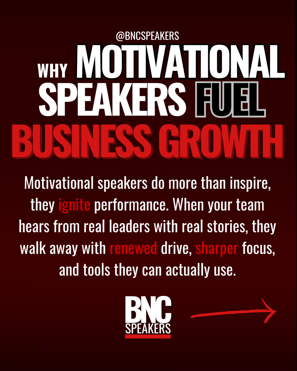 bnc_speakers's tweet image. Explore how the right keynote speaker can unlock energy, purpose, and performance that drive business growth.

Need help choosing the RIGHT Keynote Speakers for YOUR next event?
Visit 👉 bncspeakers.com or send us a DM! 🔥

#Motivational #CorporateEvent #KeynoteSpeaker