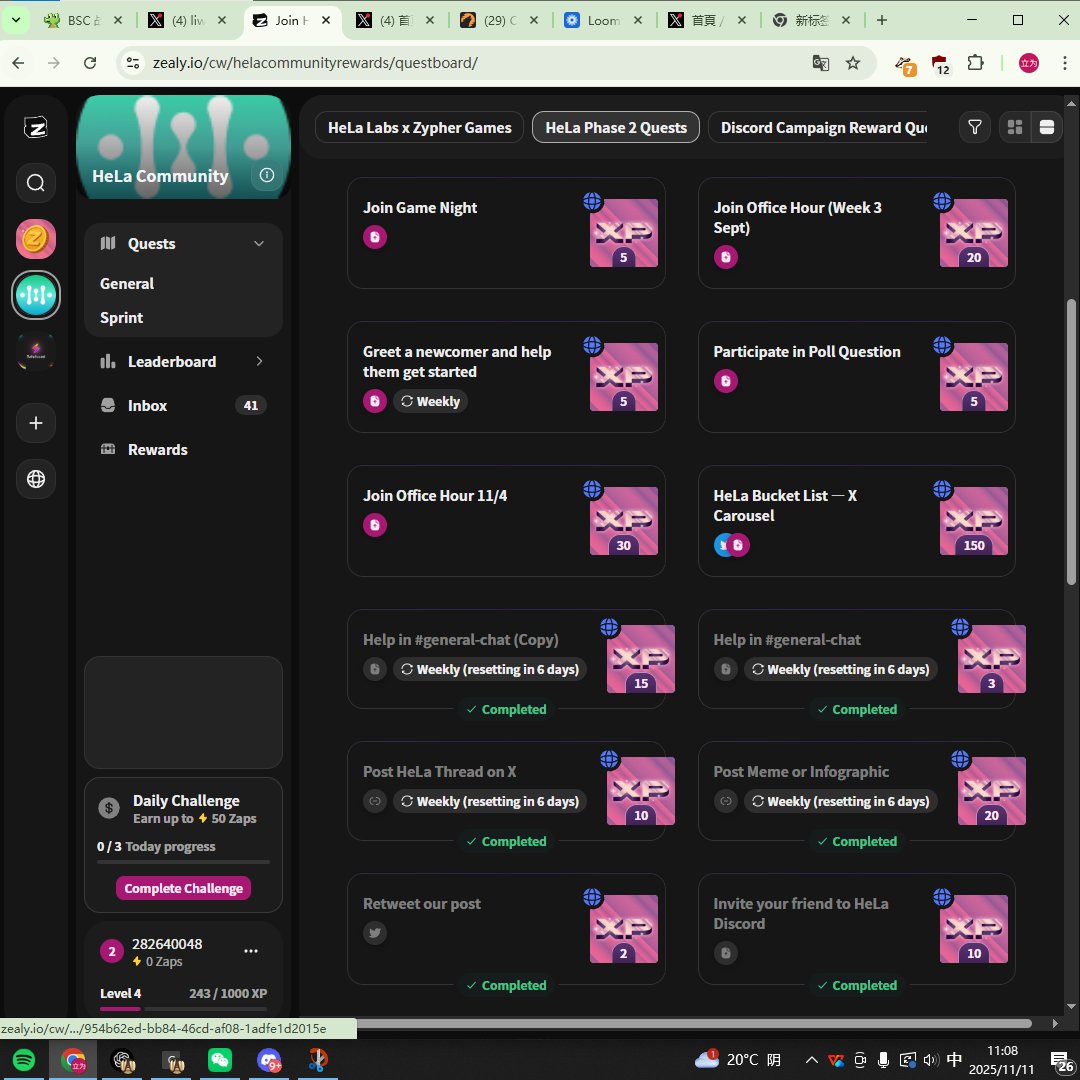liwei5188's tweet photo. My HeLa Bucket List before TGE ✅  
I checked: Discord chat • HLUSD balance • Zealy quest  
Discord: make_fa  

#HeLaLabs #HeLaAI #HLUSD #HeLaBucketList  
@HeLa_Labs https://t.co/9XTqCX2WbB