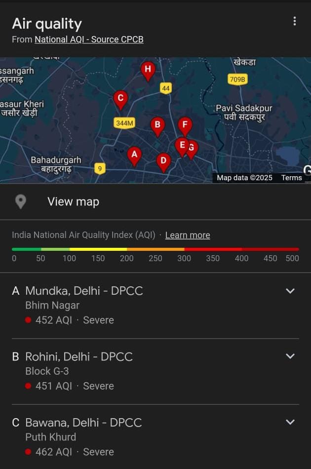 TRKULDEEPKHATRI's tweet photo. @PMOIndia @HMOIndia @LtGovDelhi @gupta_rekha @CMODelhi @PankajSinghBJP @DCPCR @NCPCR_ @CPCB_OFFICIAL 
दिल्ली के बढ़ते प्रदूषण स्तर की वास्तविक स्थिति की गंभीरता को समझें। तत्काल कड़े निर्णय लेकर आदेश जारी करने की आवश्यकता है। प्राथमिक स्कूलों को तत्काल बंद करें। #Delhipollution https://t.co/Rnp8etfFJL