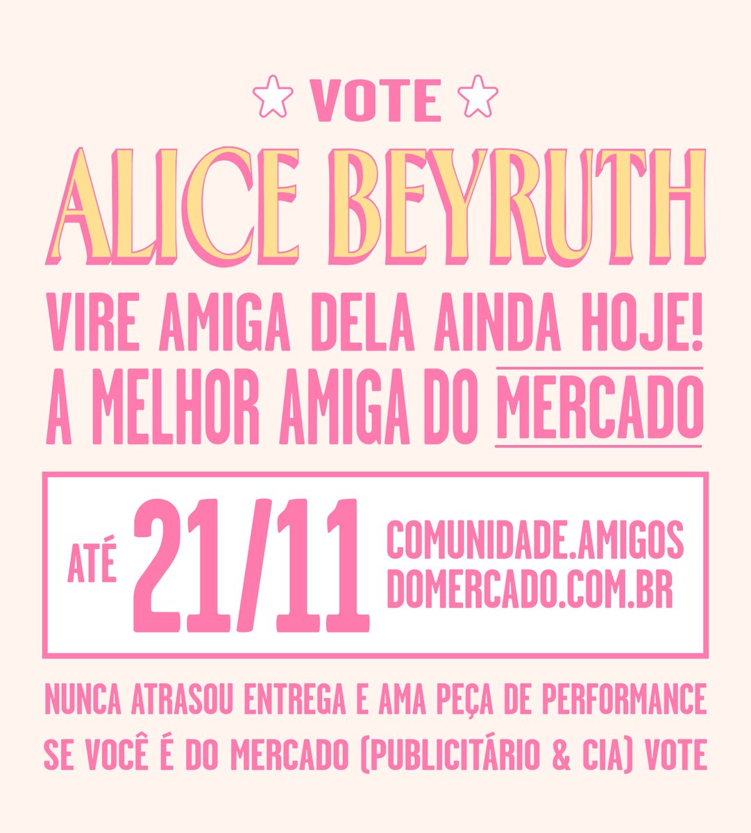 srachurrasqinha's tweet photo. #VoteAlice #SeVocêInfelizmenteForPublicitario #OuDesignerOuTrabalharEmProdutoraEtc #MesmoMercado  #FaçaOMenosPiorDosMundos #FaçaBomUsoDessaTristeSituação #EVotePorMimNoAmigosDoMercado #NaCategoriaCriação #Bjjjjssss https://t.co/LtsMAGdVCe https://t.co/iV12nnDdM3