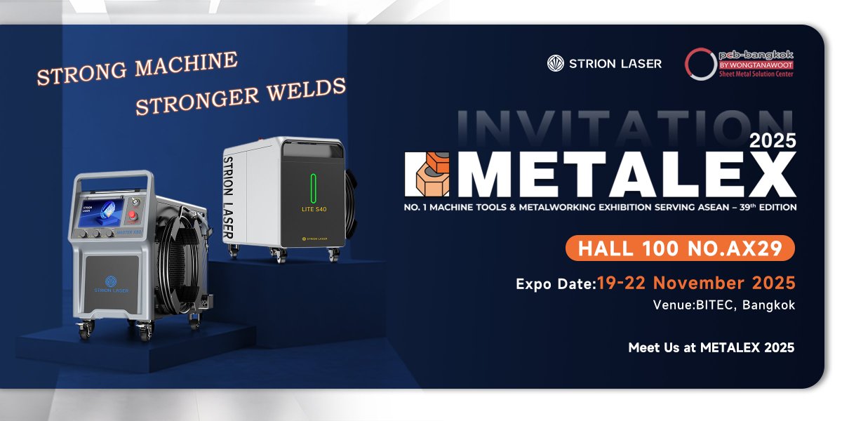 StrongestLaser's tweet photo. Meet STRION LASER × PCB-BANGKOK at METALEX 2025!

Visit STRION LASER × PCB-BANGKOK at HALL 100, Booth AX29 to experience the Master Series and Lite Series welders in action.
🌐 https://t.co/lYMW7lwyBe

#Metalex2025 #LaserWelding #ThailandExpo #STRIONLASER #PCBBANGKOK https://t.co/FExLIof93V