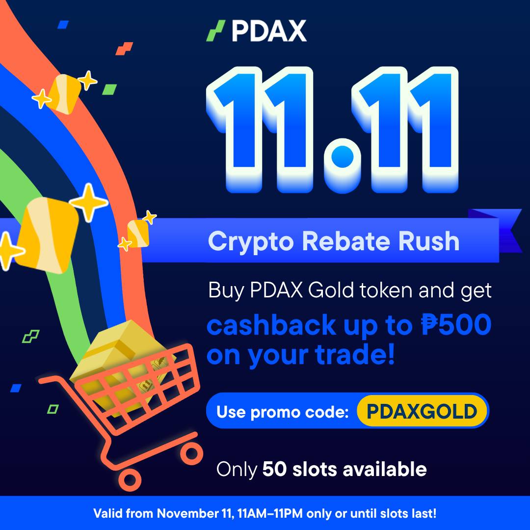 luckyrows's tweet photo. 11.11 cashback ni @pdaxph is happening right now until 11:00PM 🔥

Crypto Rebate Rush 💸
Trade now until 50 slots get filled! 

FOR MORE INFO: Join @PDAX_Official on telegram https://t.co/UQEyzXTpdI
