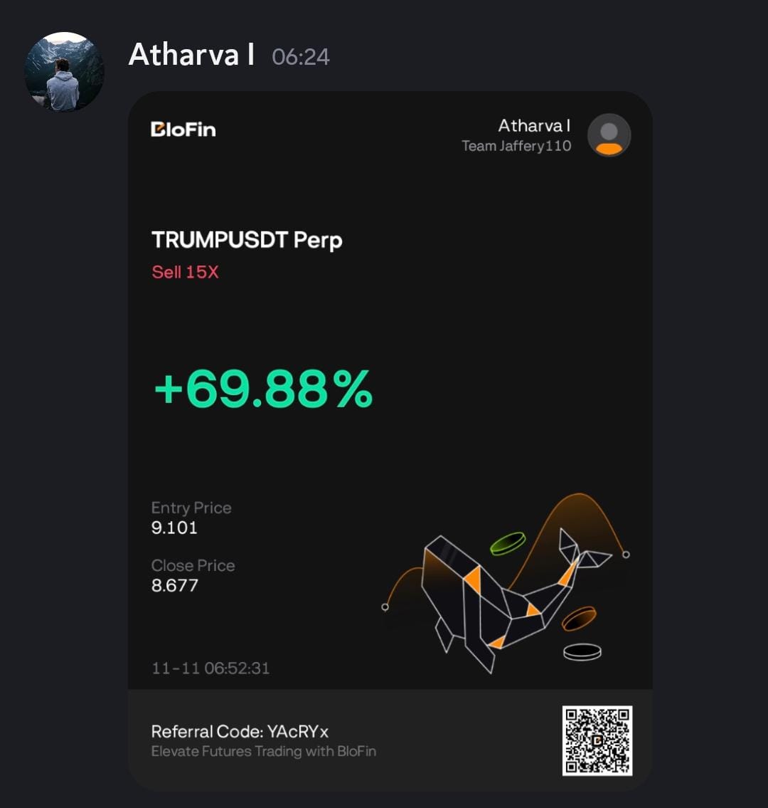 Just like you need a head to wear a cap, you need an actual successful trade to post a profit screenshot.

$Trump Short gave an easy 6% move this morning  smoothly and clean.
