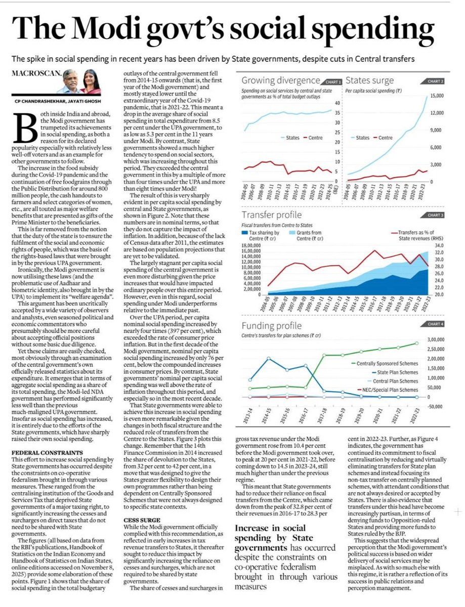 SushantSin's tweet image. &quot;The widespread perception that the Modi government’s political success is based on wider delivery of social services may be misplaced. As with so much else with this regime, it is rather a reflection of its success in public relations and perception management.&quot;