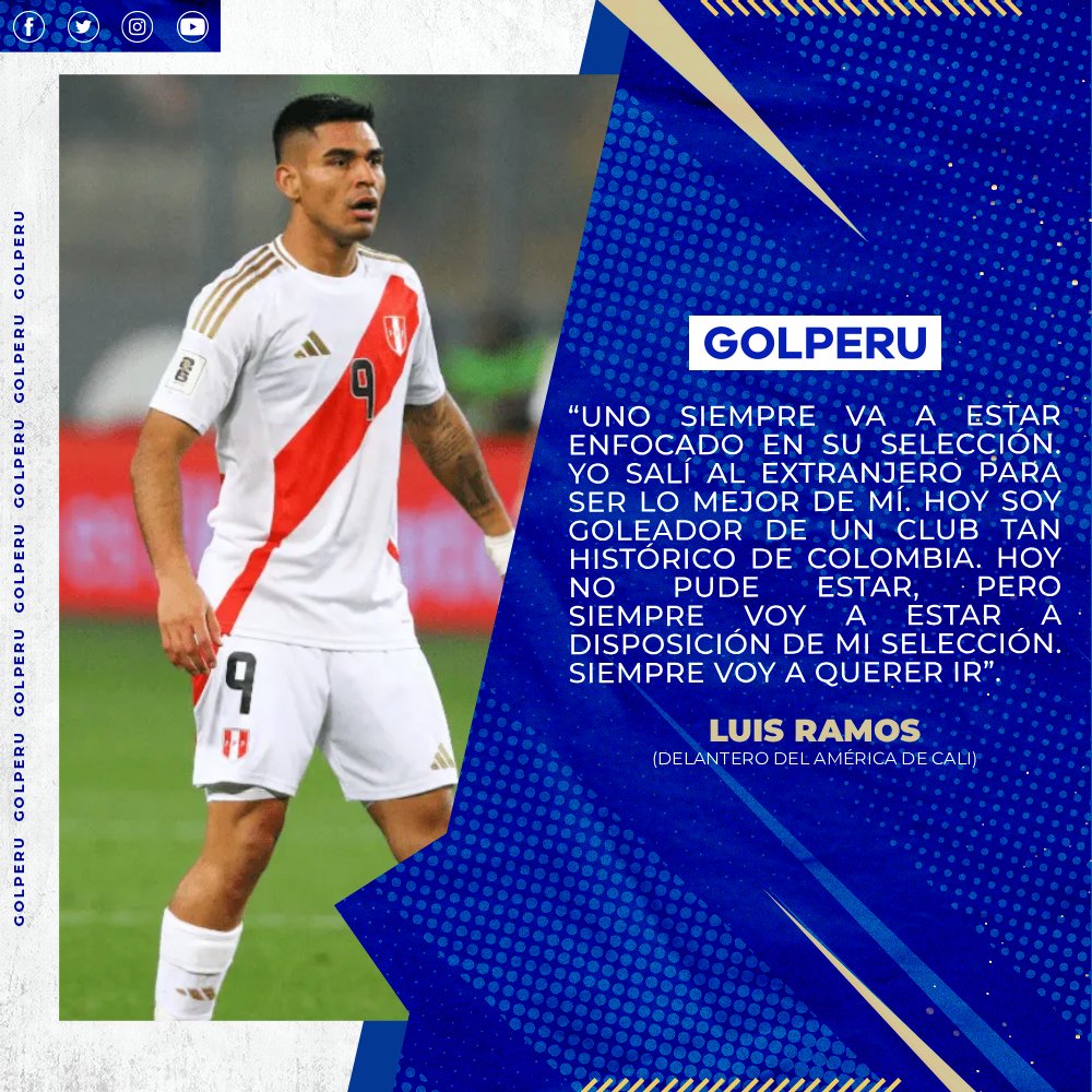 ¡CUENTA SUS MOTIVOS! 😳

Luis Ramos ⚽️, delantero del América de Cali, dio su perspectiva tras su no convocatoria a la Selección Peruana 🇵🇪 para los amistosos ante Rusia y Chile.