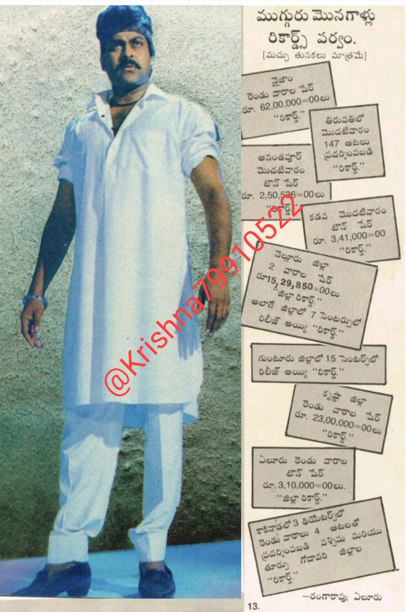 krishna79910522's tweet photo. #MegaMemories
#MegaRecords
#MegaStarChiranjeevi
.@KChiruTweets garu https://t.co/NYuO0g5jdY