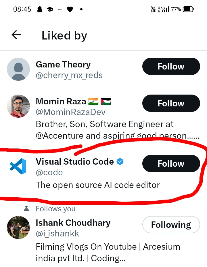 sundaramkatare's tweet image. Jisme aap code likhte hai, woh hame like karte hai 😎 @code
#Education #tech #vscode