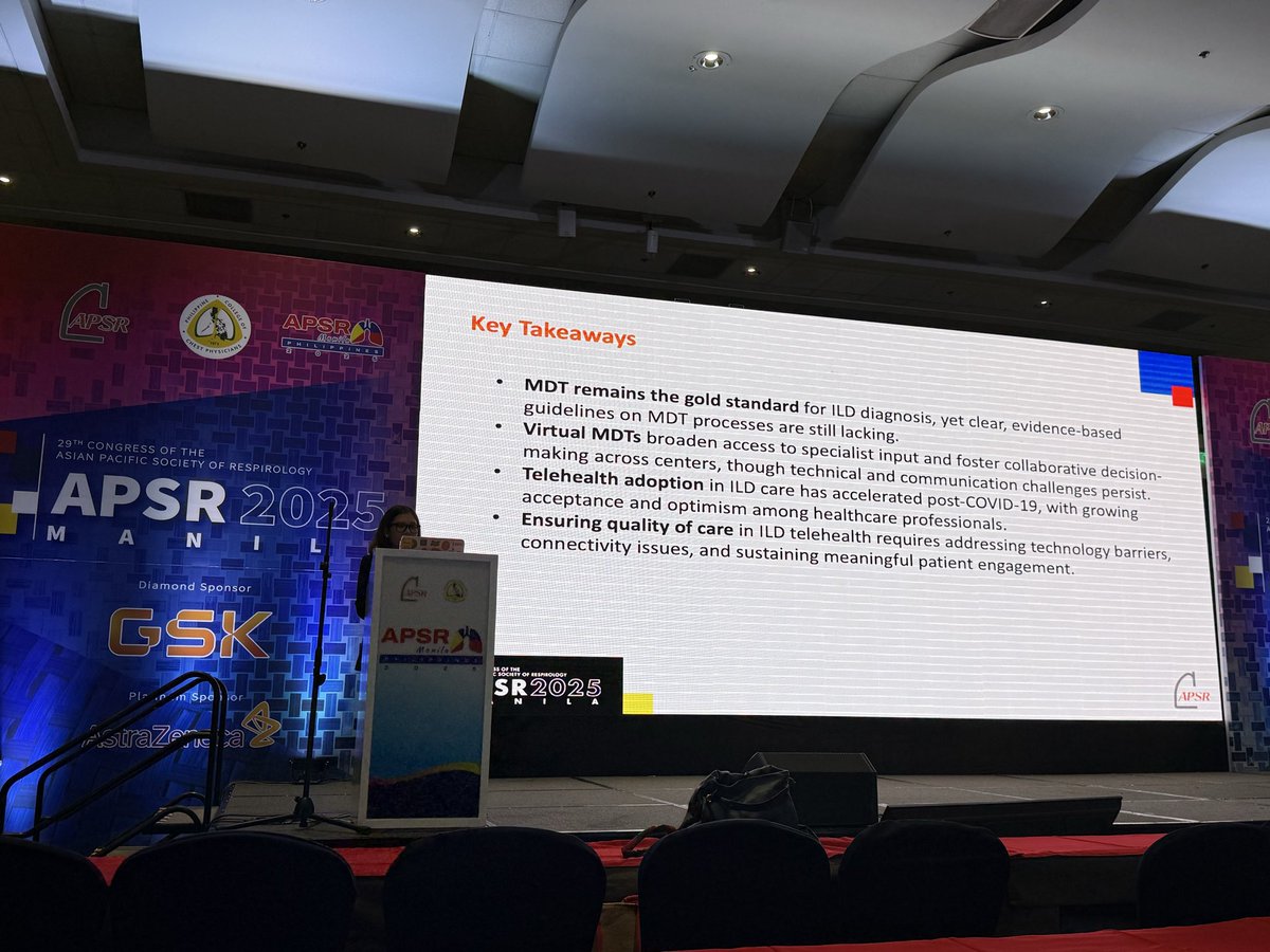 yourpulmodoc's tweet photo. Supporting our fellowship batchmate Dr. Catherine Jordan-Lorenzo @cathsywhatsy during her talk on the role of multidisciplinary team discussion in the diagnosis of interstitial lung disease. MDT is still the gold standard in ILD diagnosis. #APSR2025 https://t.co/4up49tMNdt
