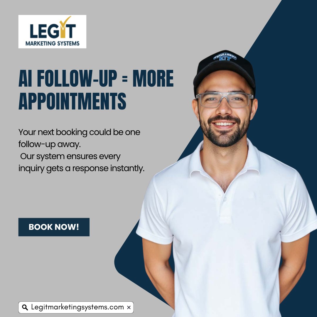 LegitMSystems's tweet image. Your next booking could be one follow-up away.

Our system ensures every inquiry gets a response instantly.

✅ Automated reminders
✅ 2-way text replies
✅ Higher booking rates

Turn messages into money 👇

🔗 legitmarketingsystems.com/ai-lead-follow…

#AIAppointments #Automation #AILeads