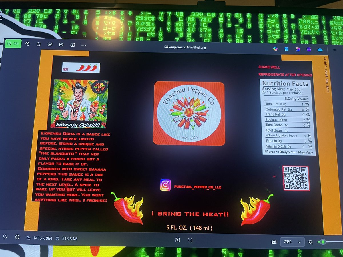 Just wanted to make 2 changes to my labels before I print all of them out and not have to change anything again …. Hopefully. 🤞  Logo is a bit bigger and added bottle weight at the bottom.
Tomorrow I’ll place my order for all of my sauce labels. 🏷️