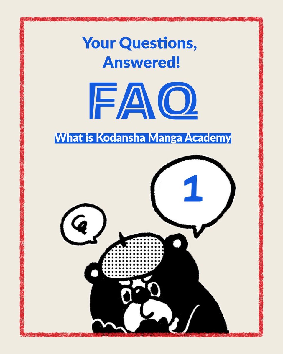 KODANSHA_KMA's tweet image. Ever wondered what Kodansha Manga Academy actually is? 👀
Here’s Part 1 of our FAQ series!
We’ll be answering some of the most common questions we get from overseas creators—starting with what KMA is all about. 🌍
✨ Up next: About Kodansha!
#KodanshaMangaAcademy #FAQ