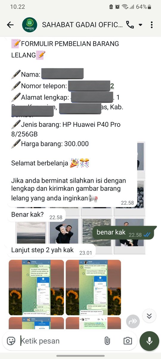 ourdears_'s tweet photo. Tolong saya sepertinya memang kena tipu, dengan dalih tebus barang dari PENGGADAIAN SYARIAH! 
Kronologi saya mengikuti grup telegram yg saya temui dari instagram. awal sangat meyakinkan dan terlihat amanah, tgl 10 Nov saya melakukan transaksi tebus HP seharga 300rb https://t.co/m9vbPvgJX3