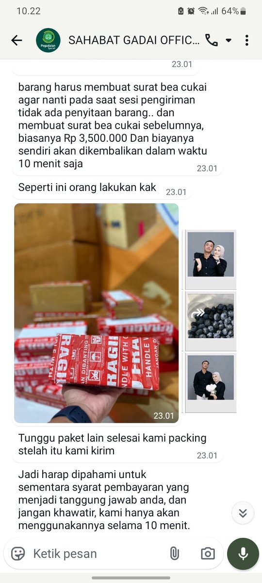 ourdears_'s tweet photo. Tolong saya sepertinya memang kena tipu, dengan dalih tebus barang dari PENGGADAIAN SYARIAH! 
Kronologi saya mengikuti grup telegram yg saya temui dari instagram. awal sangat meyakinkan dan terlihat amanah, tgl 10 Nov saya melakukan transaksi tebus HP seharga 300rb https://t.co/m9vbPvgJX3
