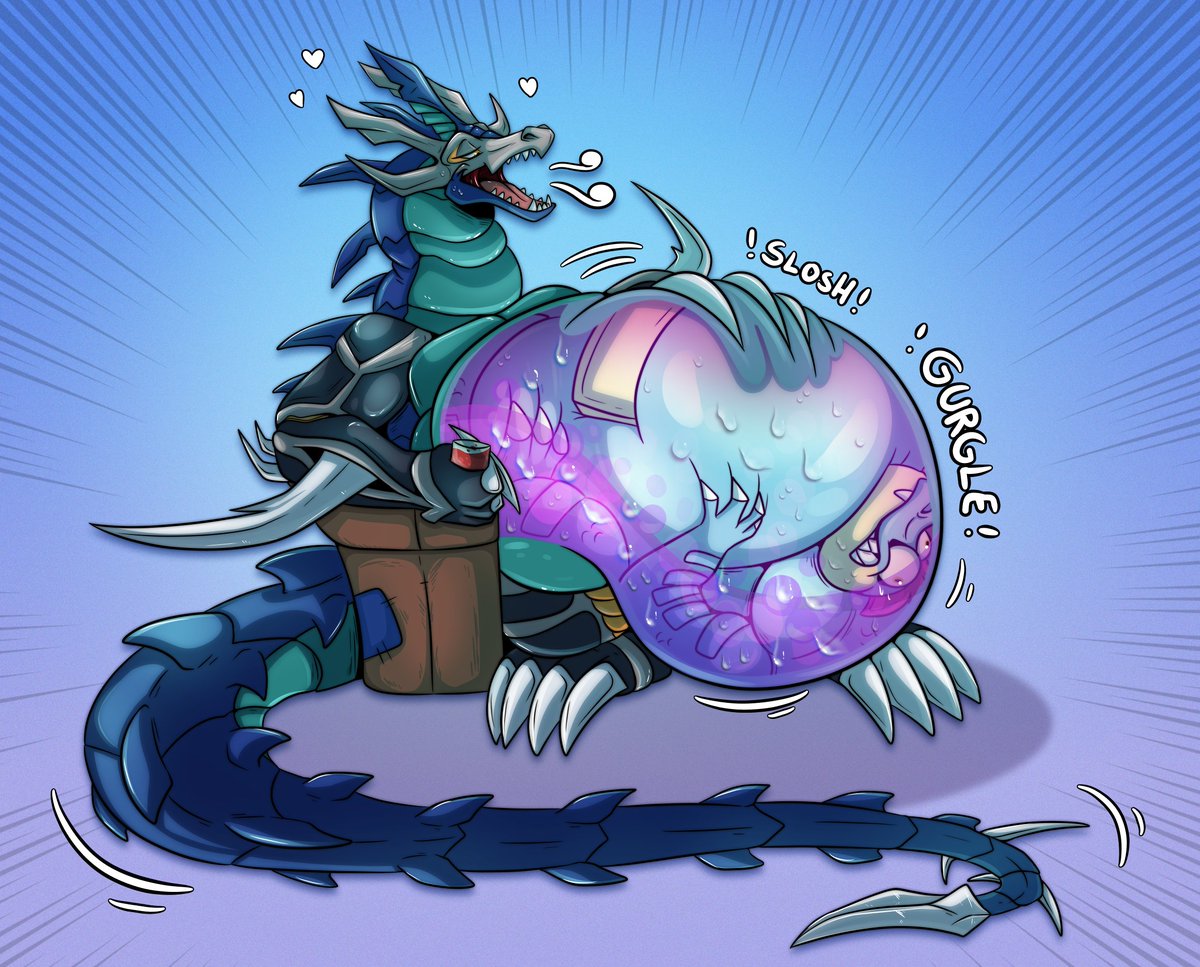 Dragoon from Beyblade has put a dumb Feraligatr in its place: inside his gut! Gatrs are prey and I may never trust another Feraligatr user ever again. Commission by <a href="/SnitchingSnitch/">Snitch</a>