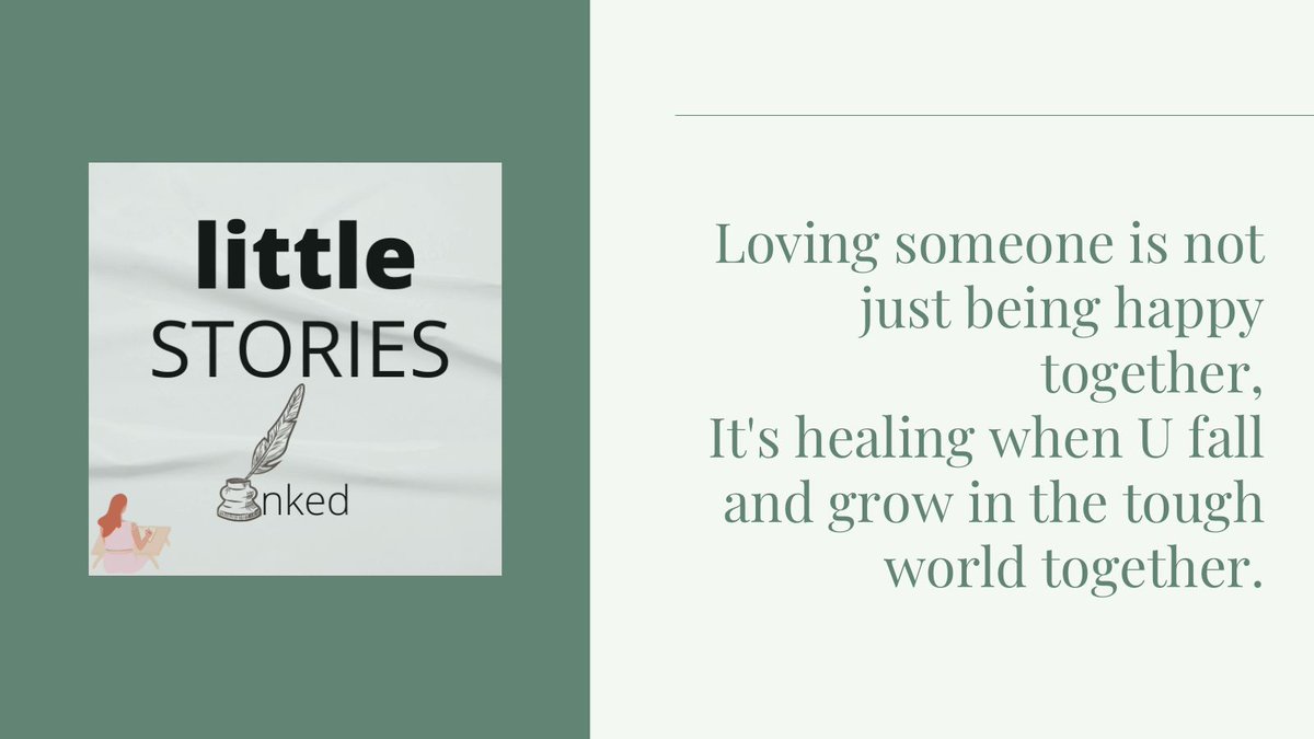 littleST_inked's tweet photo. Loving someone is not just being happy together,
It's healing when U fall and grow in the tough world together.

#littleSTORIESinked #loving #lovingsomeone #being #beinghappy #happytogether #happy #together #healing #fall #grow #tough #world #toughworld https://t.co/0y6IRcEqZ7