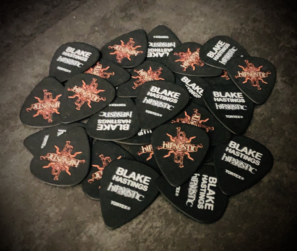 A huge hIP-thanks to Bryan Kehoe and the excellent team at Dunlop for the NEW custom BH picks! When engaged with a Low B string, there is no shortage of Bombastic Heaviness! Dunlop has always been very supportive through the years to hIPNOSTIC! <a href="/jimdunlopusa/">Jim Dunlop</a>